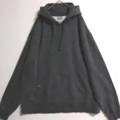 A196　Champion　ふっくらスウェットパーカ　L　濃灰　US古着