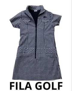 即完売モデル！ FILA GOLF チェック柄ポロワンピース　Lサイズ
