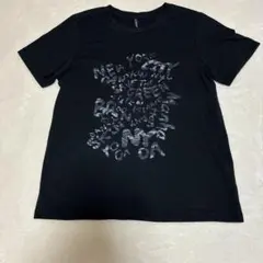 DANSKIN ダンスキン ヨガウェア 半袖 Tシャツ M 黒 英字グラフィックのサムネイル