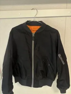 MA-1 AVIREX 黒ジャケット オレンジ裏地