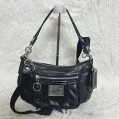 極美品 COACH ソーホー シグネチャー ワンショルダーブラック 13042