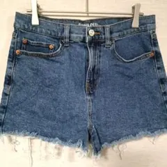 REWAS【7/23】Hデニムショートパンツ ハイウエスト ダメージ加工