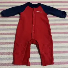 Miki House 赤紺 ボタン付きロンパース