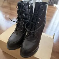 ブラック レースアップブーツ 24.0cm