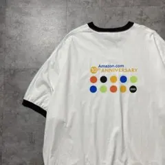 00s Amazon 10周年記念プリント ボックスシルエット リンガーTシャツ 