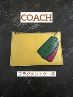COACH レザー フラグメントケース イエロー