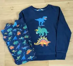 H＆M　キッズ　恐竜柄上下セット　ネイビー　 130〜140cm