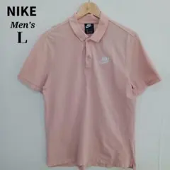 NIKE ナイキ ポロシャツ Ｌ ピンク 刺繍ロゴ