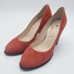 DIANA パンプス スエード テラコッタ レンガ色 ヒール レディース 上品