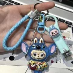 LABUBU ラブブ　キーリング キーホルダー　(爪切り　耳かき付き)