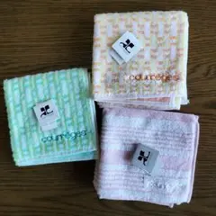 【タグ付き未使用】courrèges タオルハンカチ3枚セット