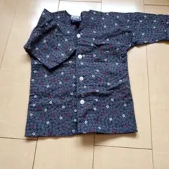 江戸川染 花柄甚平 サイズ90 ネイビー
