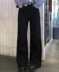 SHEIN DAZY フレアパンツ ブラック 黒 M
