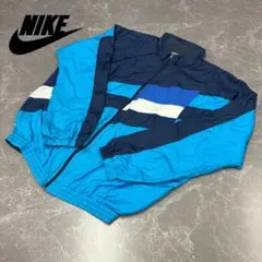 【90's】NIKE ナイロンジャケット 青/ネイビー/白 古着　アメカジ