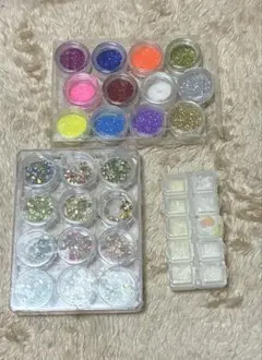 ネイルパーツセット ビジュー パール ラメ 3点セット