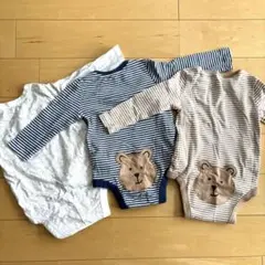 GAP ギャップ ロンパース3セット（長袖・クマ刺繍）