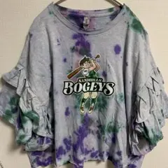アメリカ古着リメイク タイダイ染め BOGEYS フロントプリント 2XL