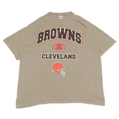 NFLクリーブランドブラウンズ 半袖Tシャツ アメフト ロゴT夏物古着l43①