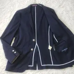 美品✨グリーンレーベルリラクシング 紺ブレザー アンコン 銀ボタン Ｌ