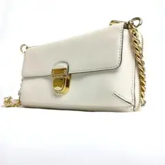 【良品】マイケルコース ショルダーウォレット 白 お財布ポシェット レザー