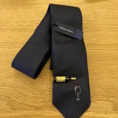 THE SUIT COMPANY ネイビー ネクタイ　ネクタイピン付き