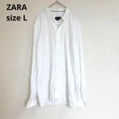 【ZARA ザラ】長袖シャツ 綺麗め オフィス カジュアル スリムフィット L