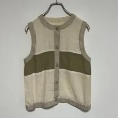 ベスト　ノースリーブ　混麻　Mサイズ