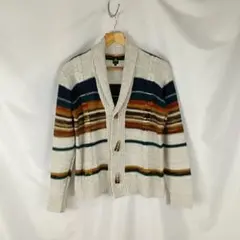 semantic design　ニット　カーディガン　M　ボーダー　B3959