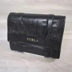 FURLA フルラ 三つ折り財布 レザー ロゴ金具 ブラック コンパクトのサムネイル