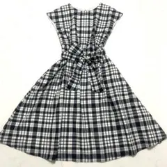 極美品　ギャラリービスコンティ　白黒チェック　シャツワンピース　ロング　上品のサムネイル