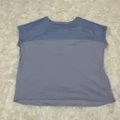 I.T.S international バイカラー 半袖Tシャツ くすみブルー