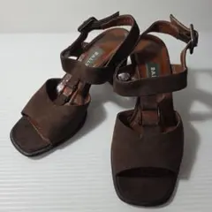 BALLY ブラウン スエード ハイヒールパンプス サンダル