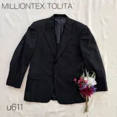 テーラードジャケット　スーツ　ウール100% ネイビー　【96AR5】