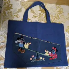 ミッキー ミニー 刺繍 トートバッグ