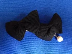 りぼんバレッタ　【ブラック】