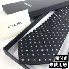 メイメイ様専用　未使用級　シャネル　ネクタイ　ココマーク　ドット　ジャガード