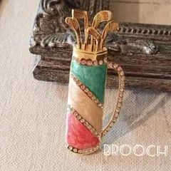 マーブルカラー ゴルフバッグ ブローチ No.1303