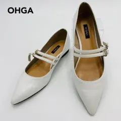 【新品未使用】OHGA オーガ　メリージェーン　パンプス　シルバー SHISEI シセイ 53036C チゼルトゥーメリージェーンパンプス