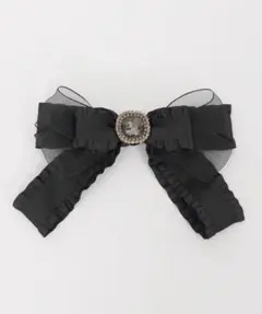 827◇ビジューリボンコサージュ 黒 ブラック axes femme アクシーズのサムネイル