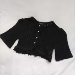 COMME CA ISM 130コムサ 黒 カーディガン ボレロ フォーマル