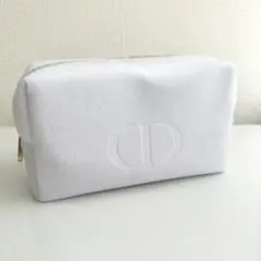 DIOR ディオール ノベルティ ポーチ ホワイト×ゴールド ベロア