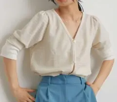 カスタネ リブカーディガン オフホワイト