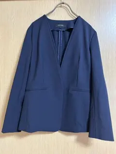 UNTITLED ネイビー ノーカラージャケット サイズ2のサムネイル