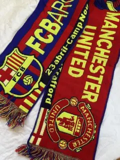 FCバルセロナ & マンチェスター・ユナイテッド マフラー　現地限定