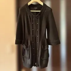 EPoca ブラックラメ入り八分丈カーディガン 40