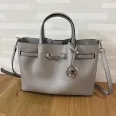 MICHAEL KORS グレー レザー ショルダーバッグ