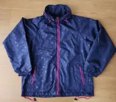 ネイビー花柄ウィンドブレーカー L