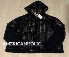 AMERICAN HOLIC 幾何学レースフードシャツ　ブラックMサイズのサムネイル