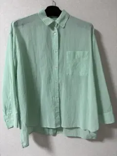 rope picnic シアーシャツ スリット グリーン