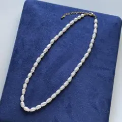 淡水パール　ネックレス　バロック　真珠　フォーマル　40cm パール　オーバル